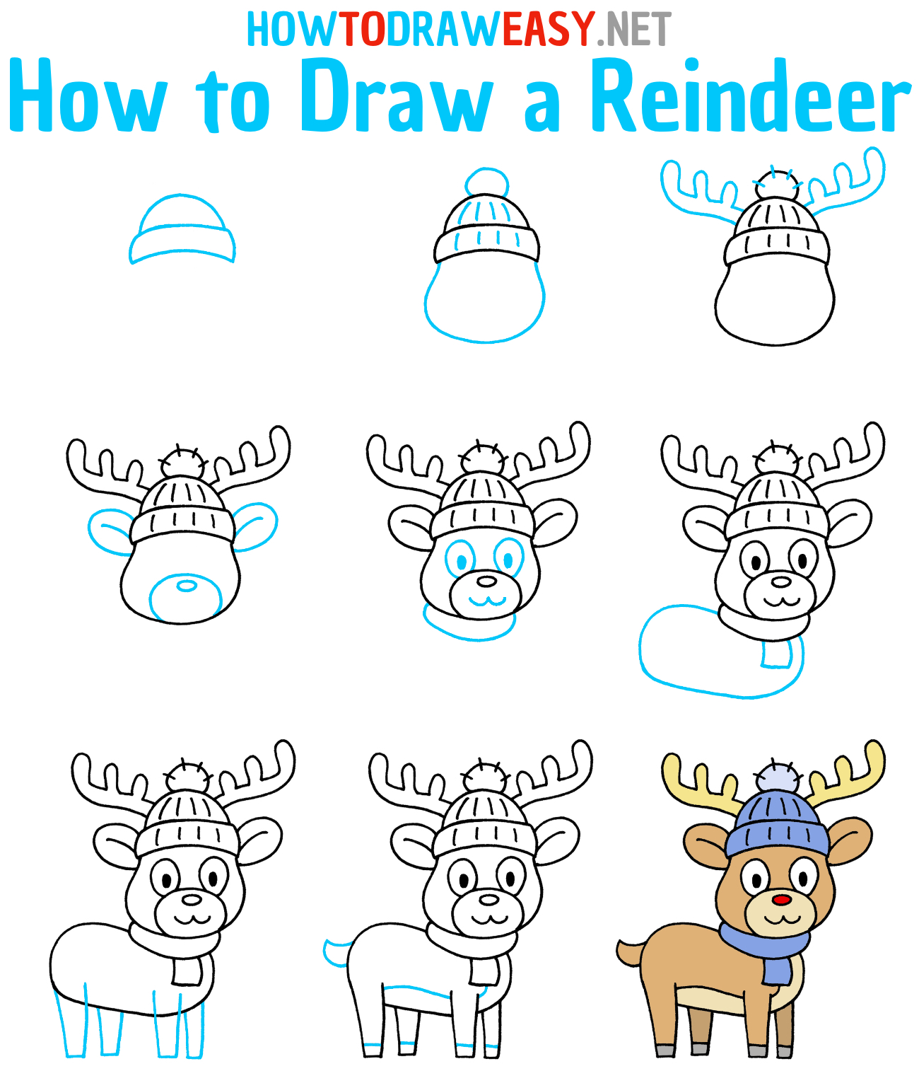 How to Draw a Reindeer Draw for Kids