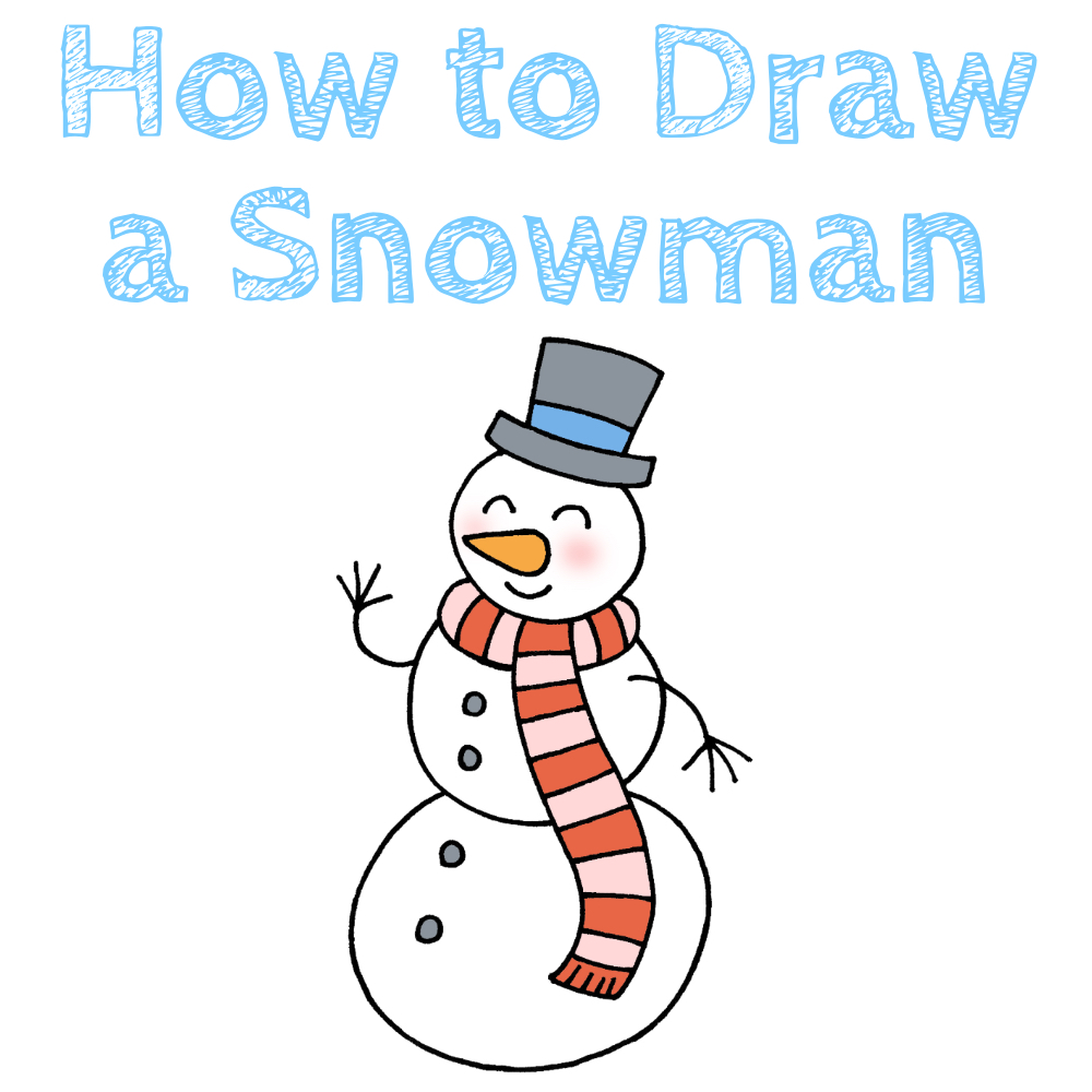 Snowman Step by Step Drawing