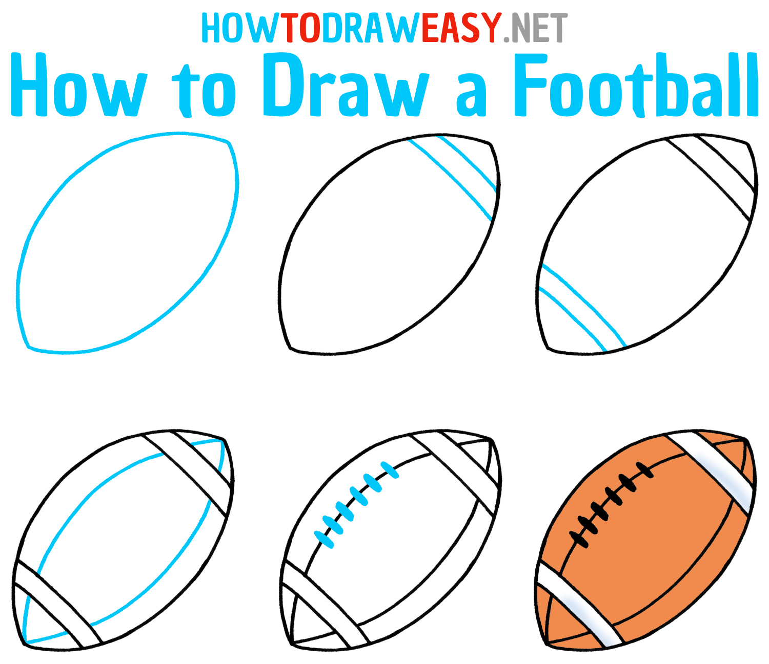 How to Draw a Football Step by Step