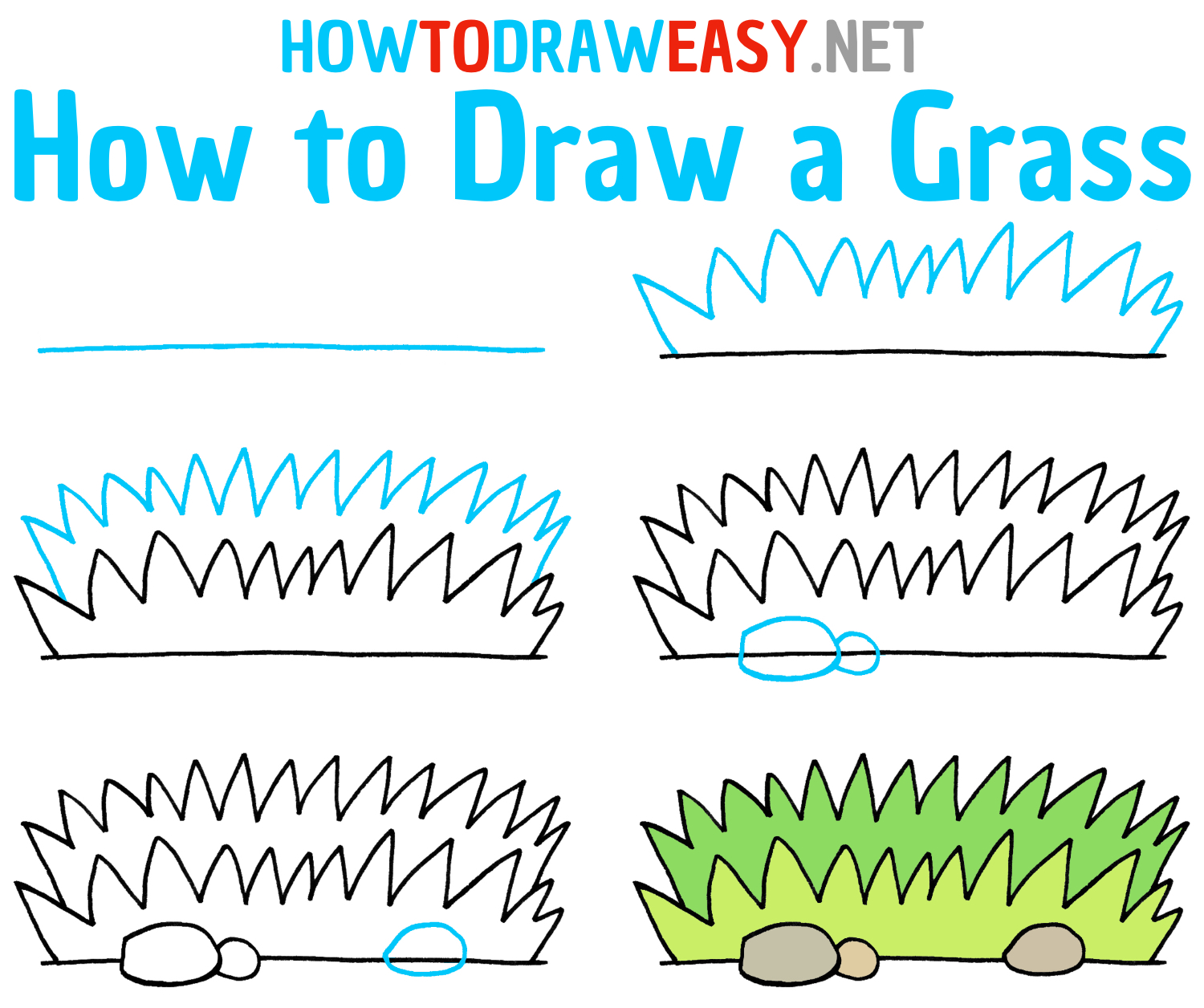 How to Draw a Grass Step by Step