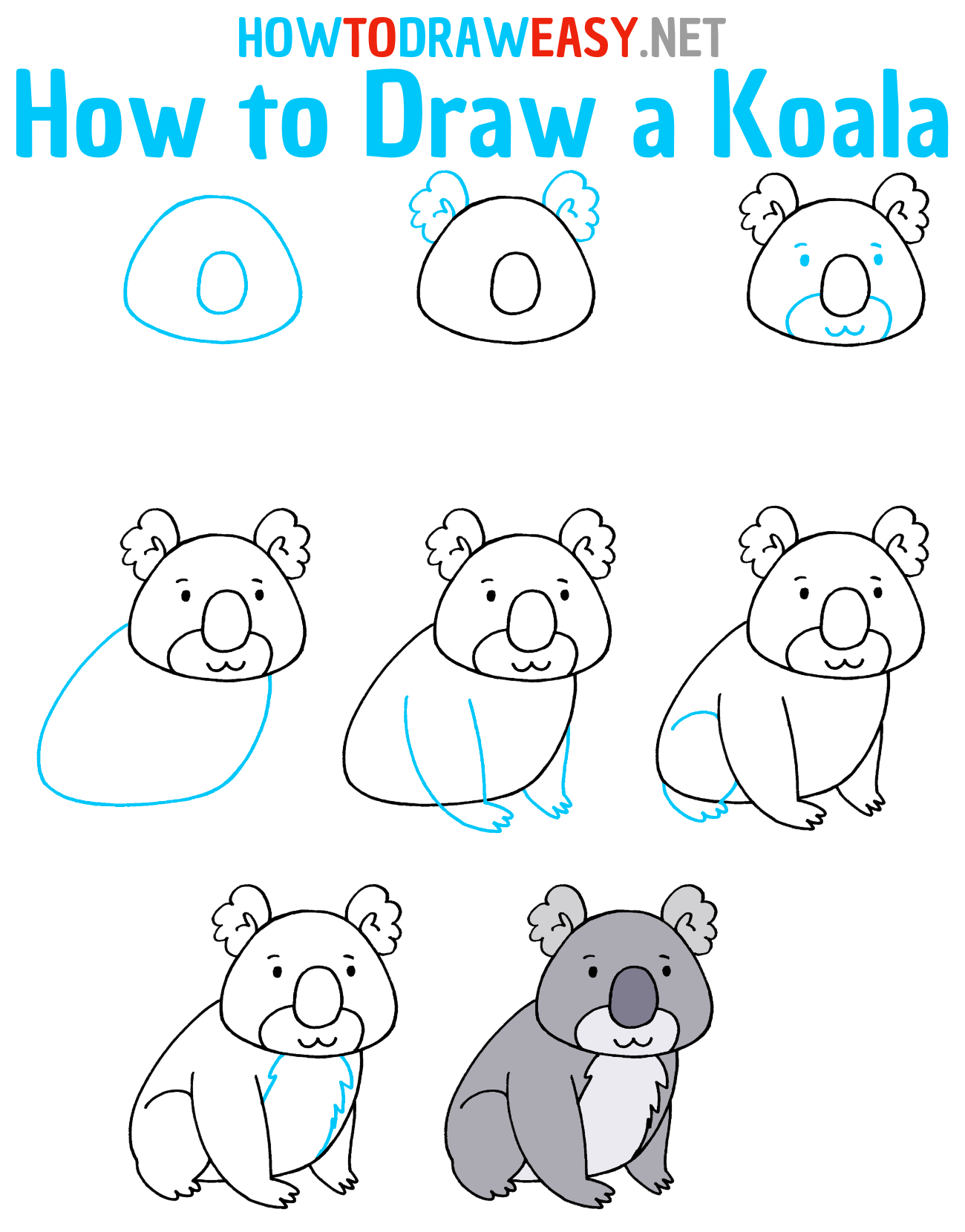 How to Draw a Koala Step by Step