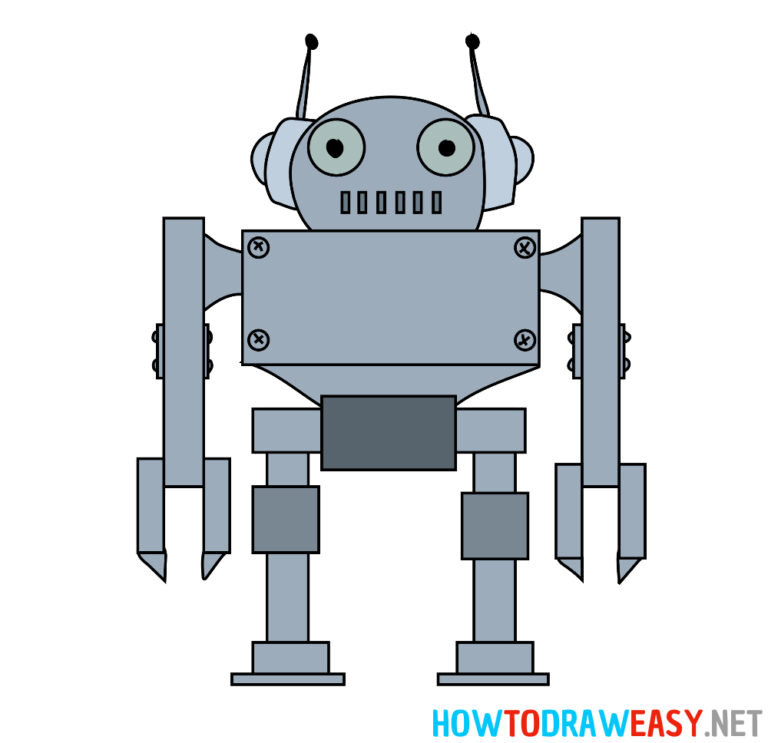 How to Draw a Robot Step by Step - How to Draw Easy