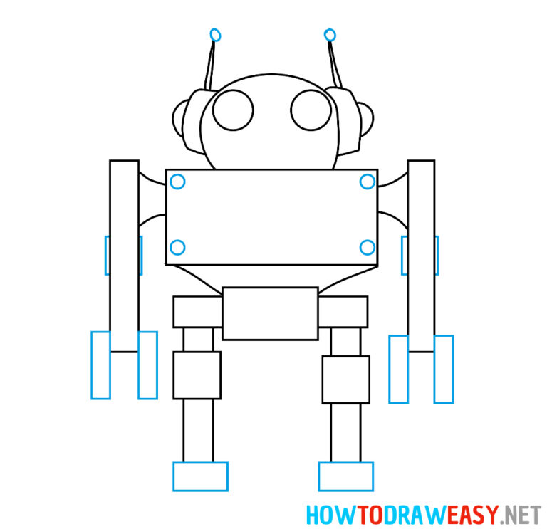 How to Draw a Robot Step by Step - How to Draw Easy