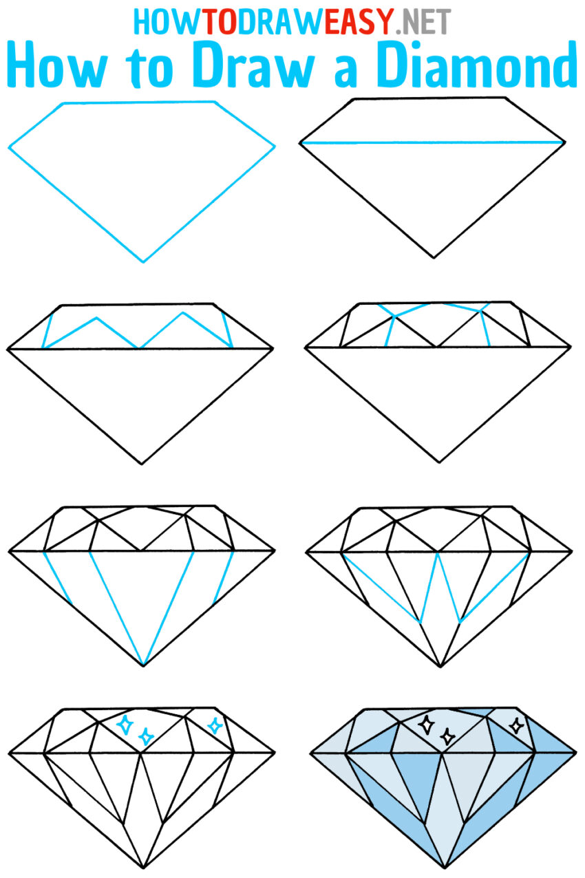 How to Draw a Diamond - How to Draw Easy