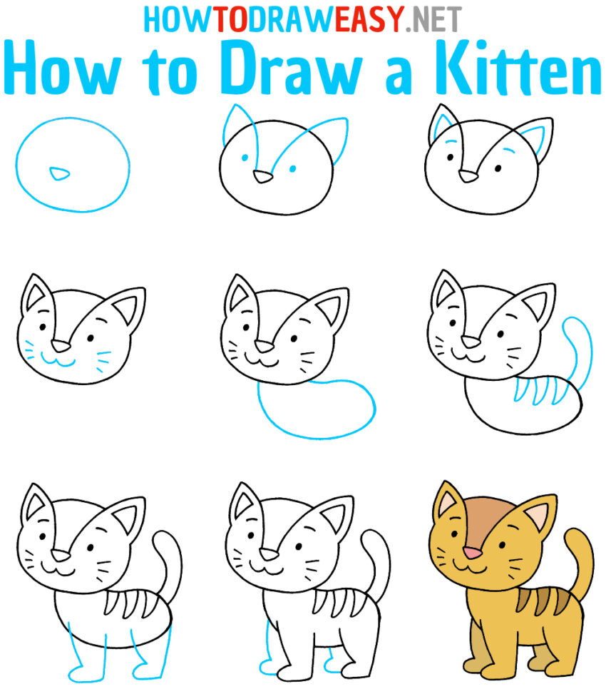 How to Draw a Kitten - How to Draw Easy