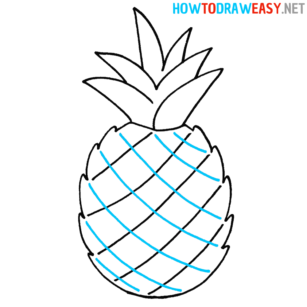 Pineapple Drawing Sixth Step