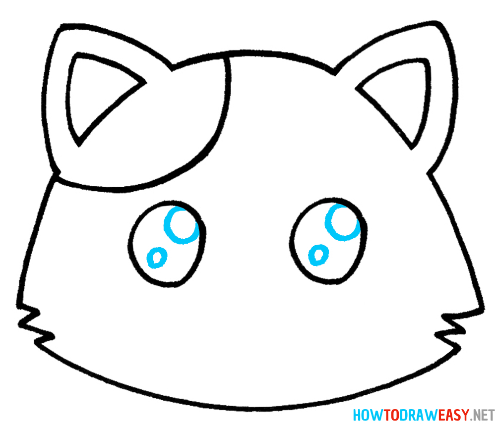 Cat Face Drawing Sixth Step