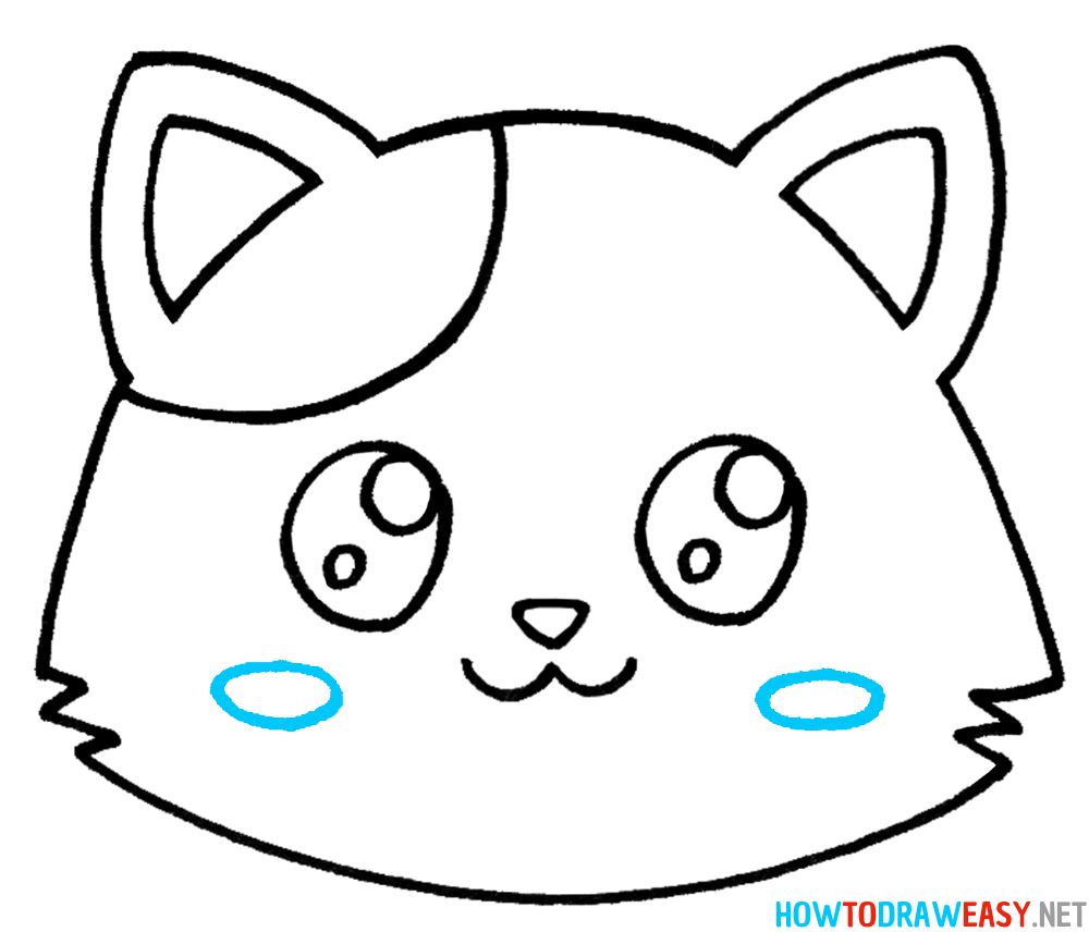 Cat Face Drawing Eighth Step