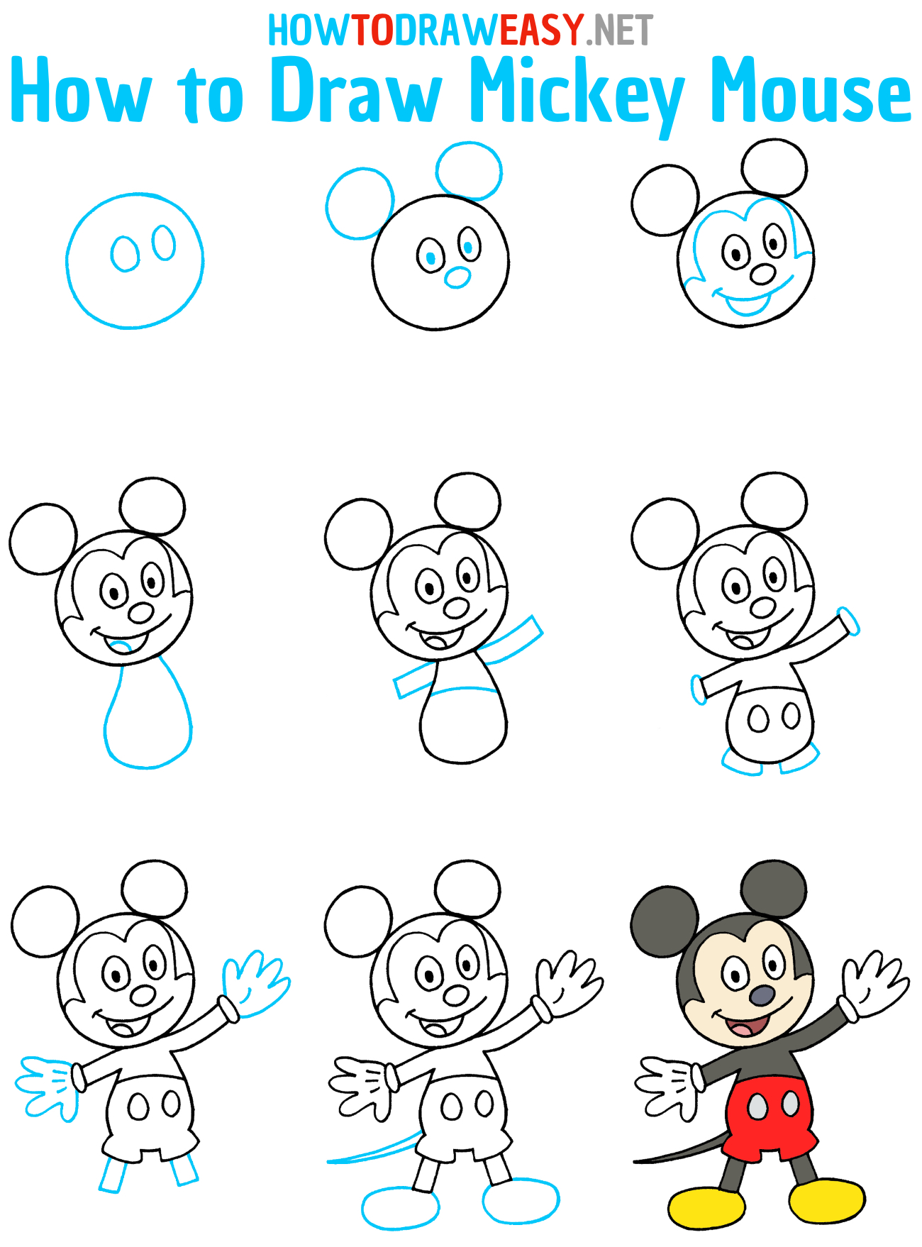 Mickey Mouse Drawing Step by Step
