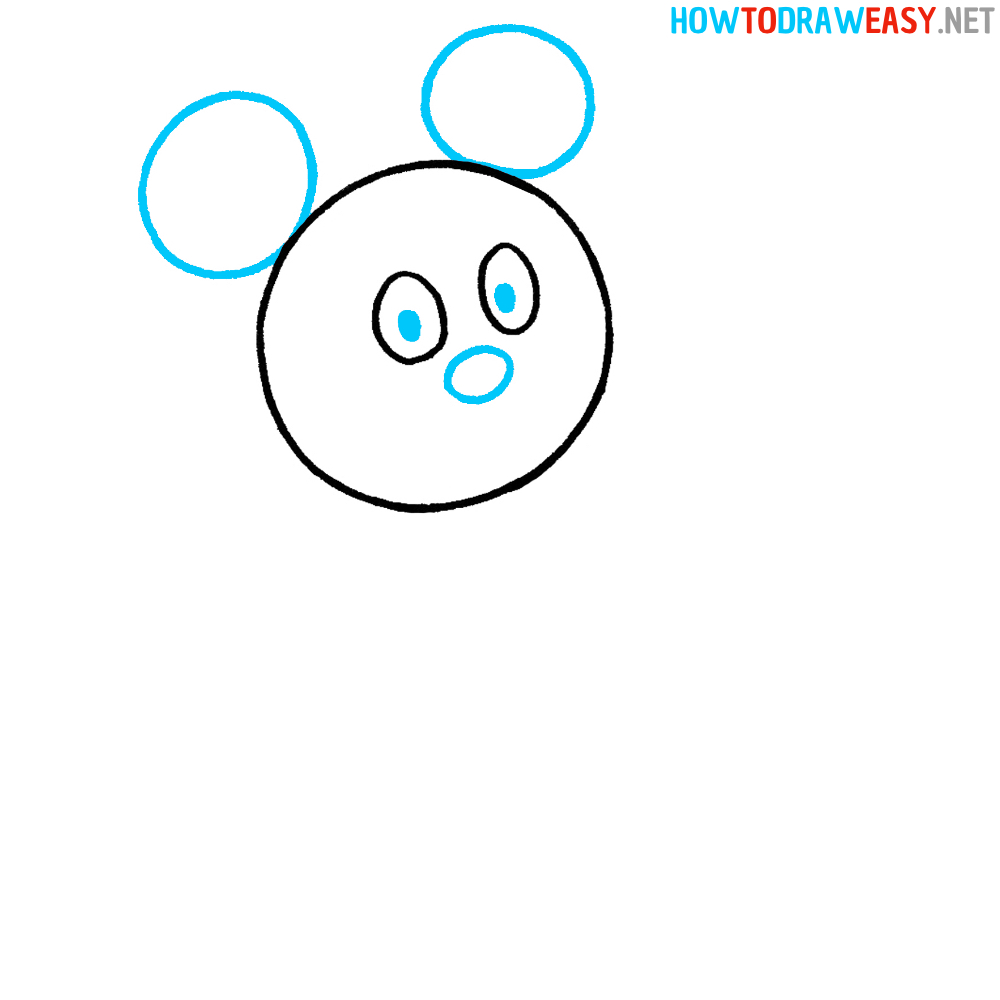 Mickey Mouse Drawing Second Step