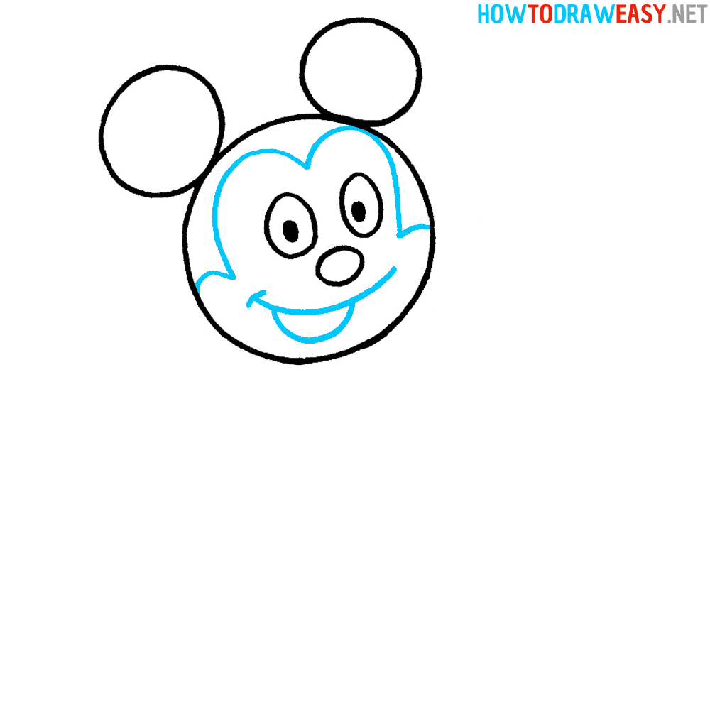 Mickey Mouse Drawing Third Step