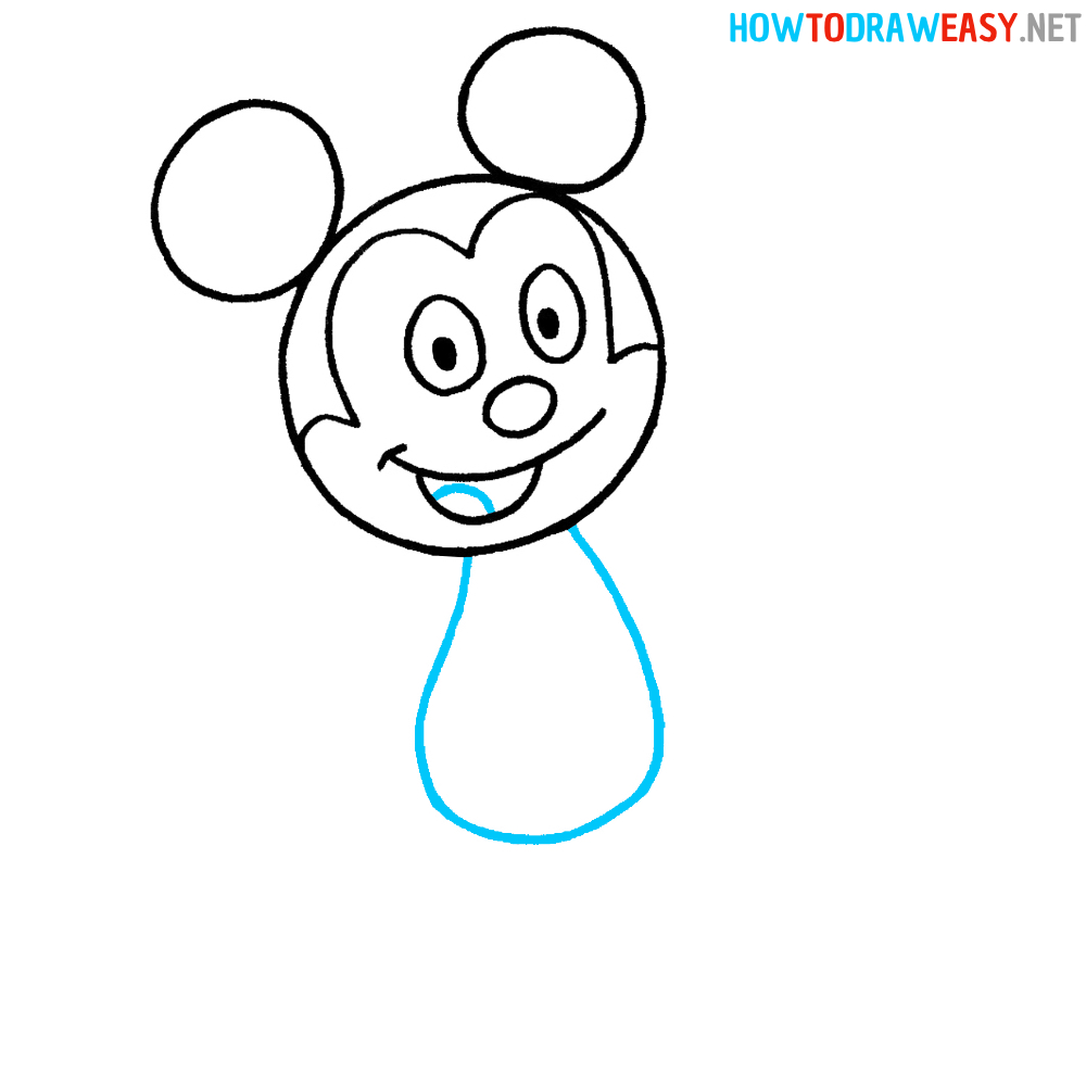 Mickey Mouse Drawing Fourth Step