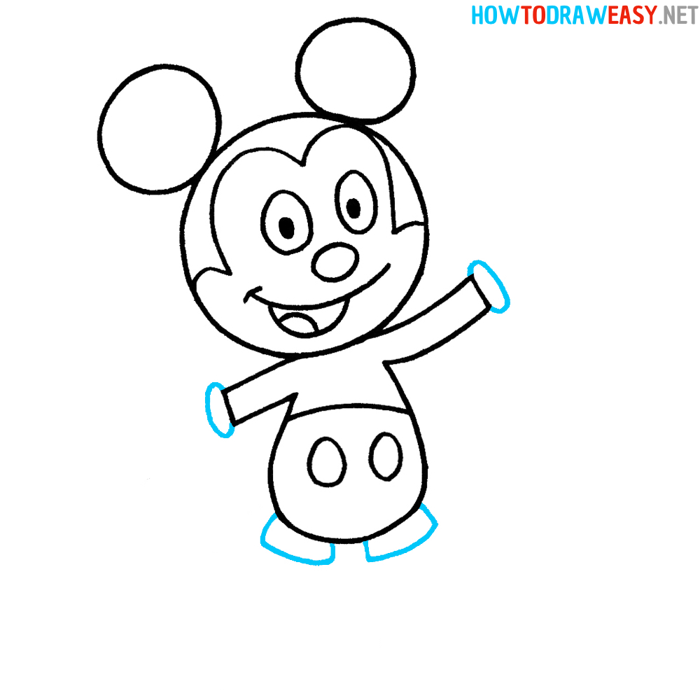 Mickey Mouse Drawing Sixth Step