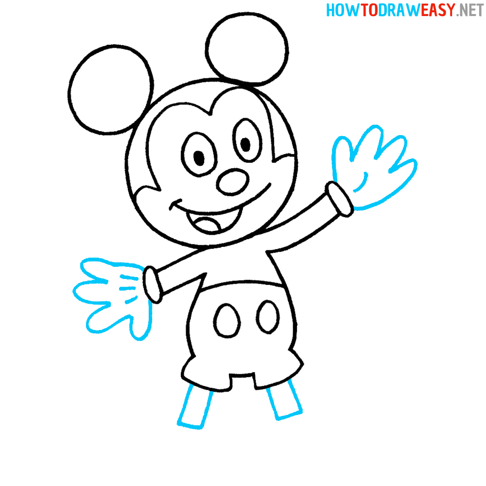 Mickey Mouse Drawing Seventh Step