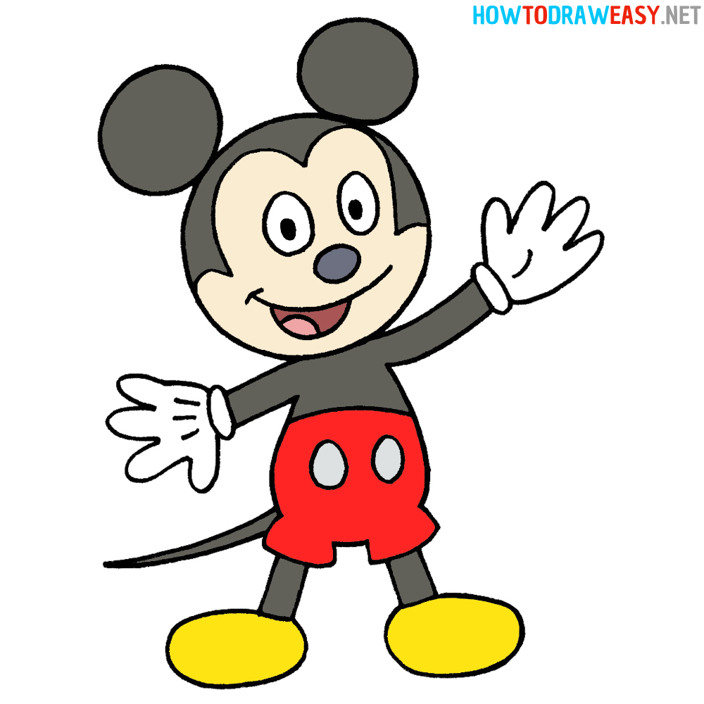 Mickey Mouse Drawing Ninth Step