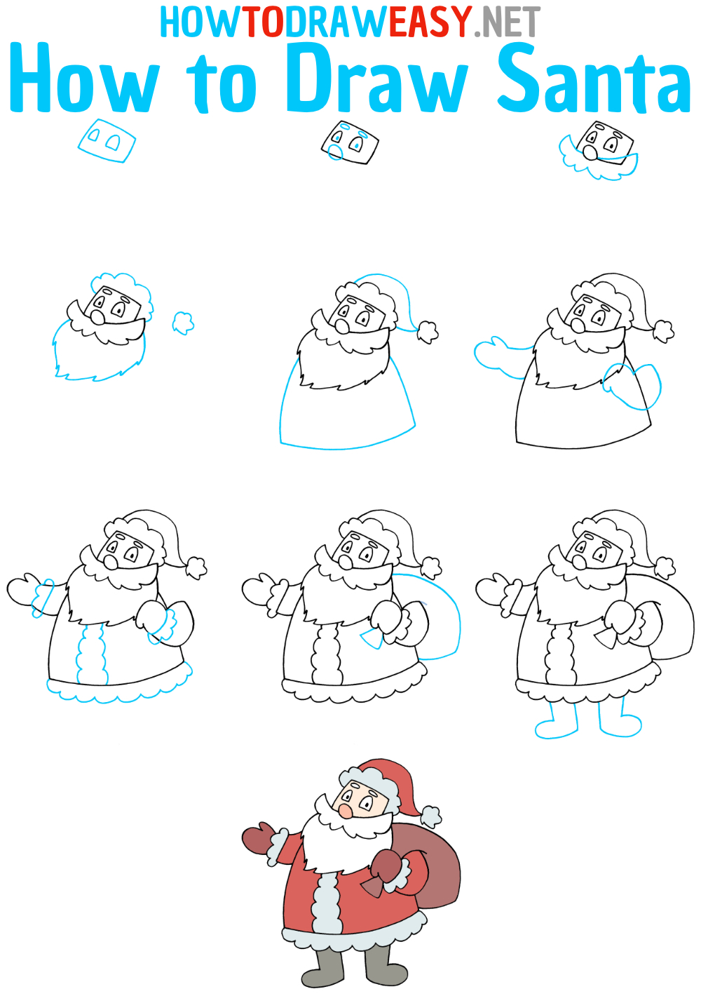 Santa Claus Drawing Tutorial for Beginners
