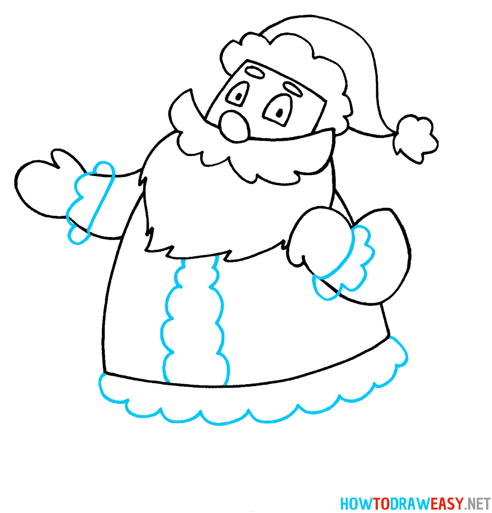 Santa Claus Drawing Tutorial Seventh Step