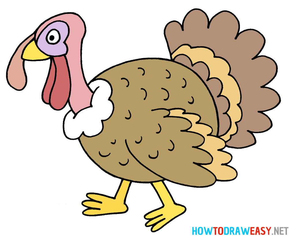 Turkey Drawing Tutorial Tenth Step