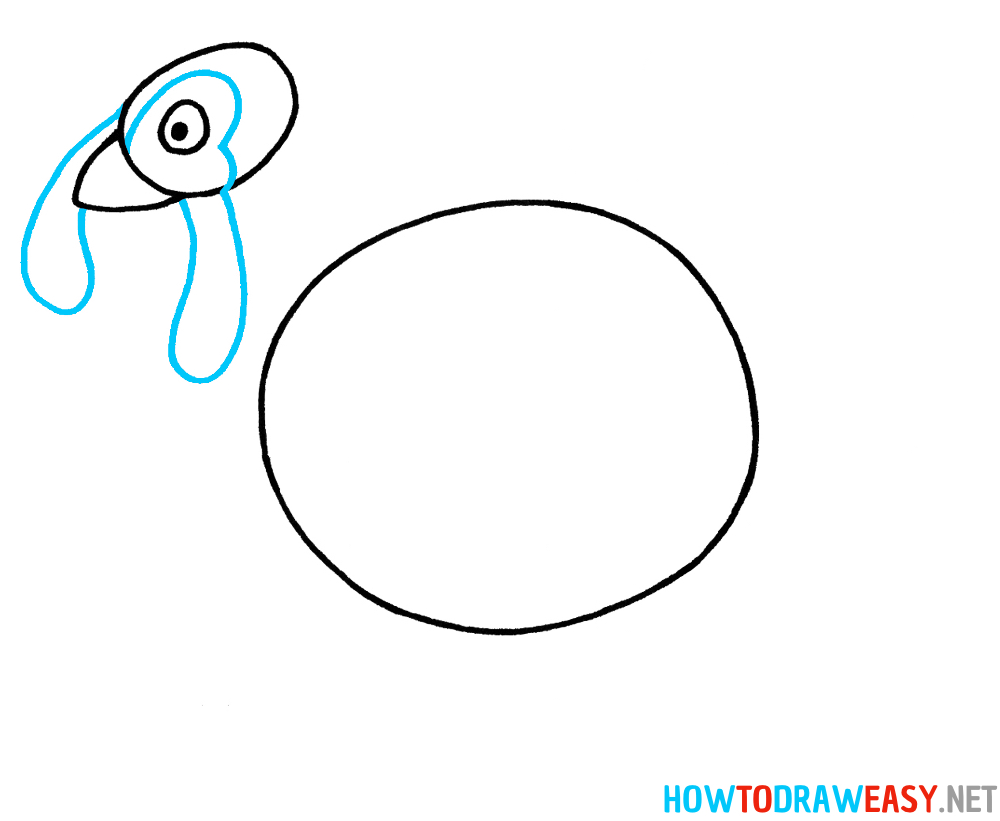Turkey Drawing Tutorial Third Step