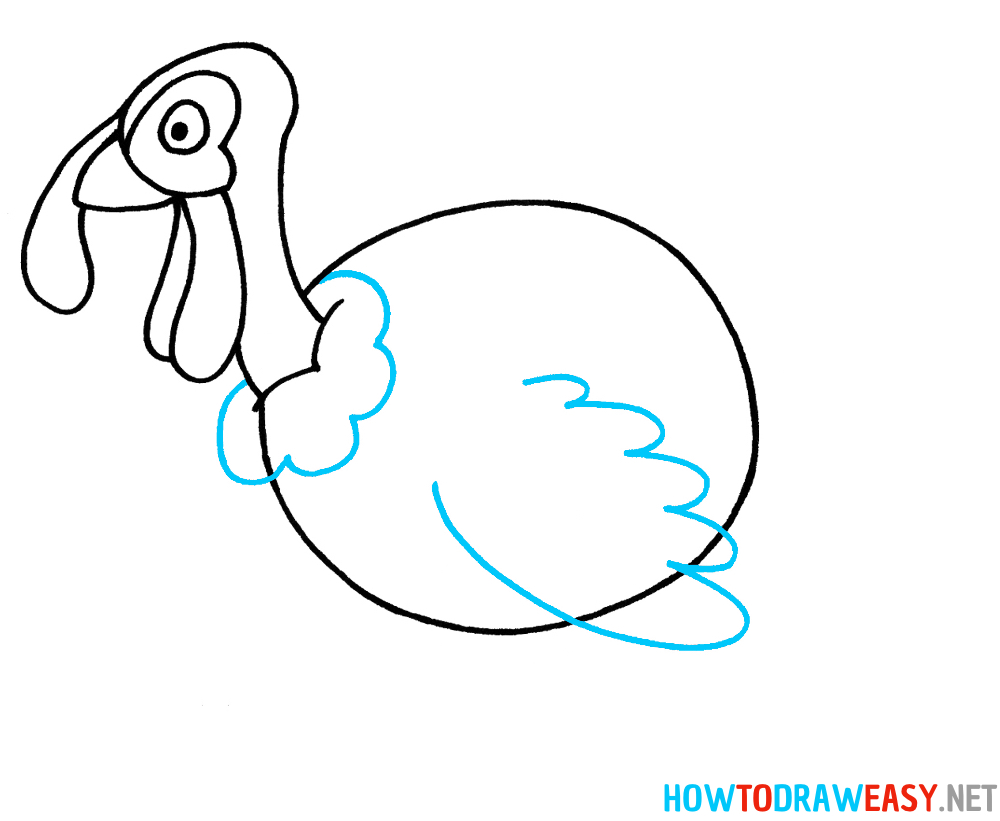 Turkey Drawing Tutorial Fifth Step